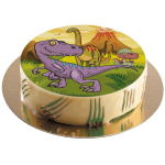 Disque comestible pour gâteau d'anniversaire Dinosaure