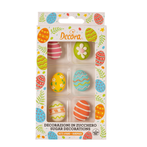 Decorazioni con uova di Pasqua in zucchero