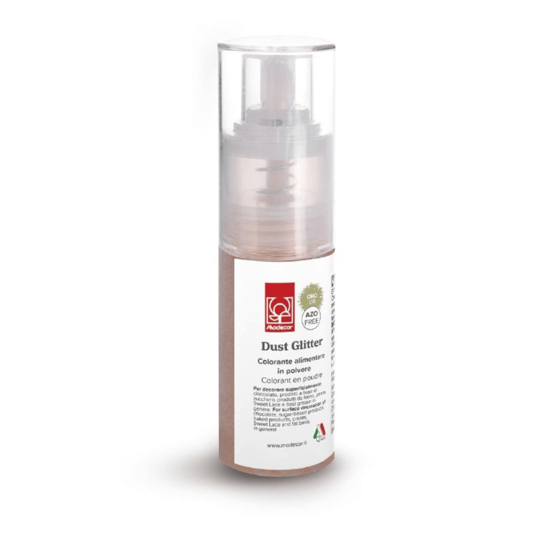 Spray in polvere dorata scintillante