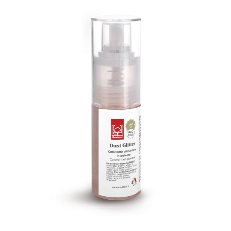 Spray in polvere dorata scintillante