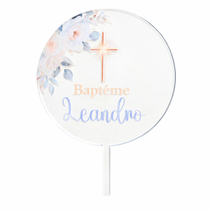 Cake topper Battesimo con nome personalizzato