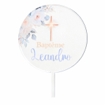 Cake Topper Battesimo Personalizzato con il Nome in Acrilic