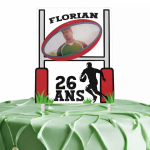 Cake topper con foto personalizzabile Rugby