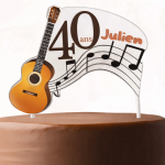 Decorazione per torta a forma di chitarra personalizzabile per la progettazione di torte