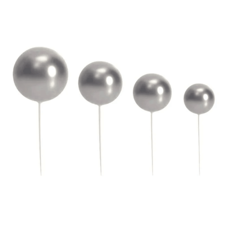 20 palline decorative argentate per torta