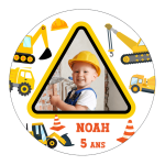 Photo comestible ronde 20cm chantier