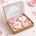 scatola per biscotti a forma di cuore in carta kraft