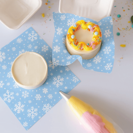 Fogli per torta Bento a forma di fiocco di neve - Confezione da 50