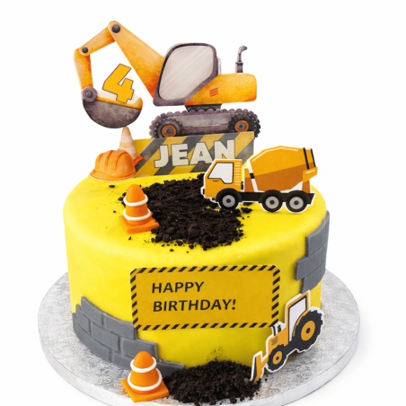 Decorazione per torta pala meccanica da cantiere