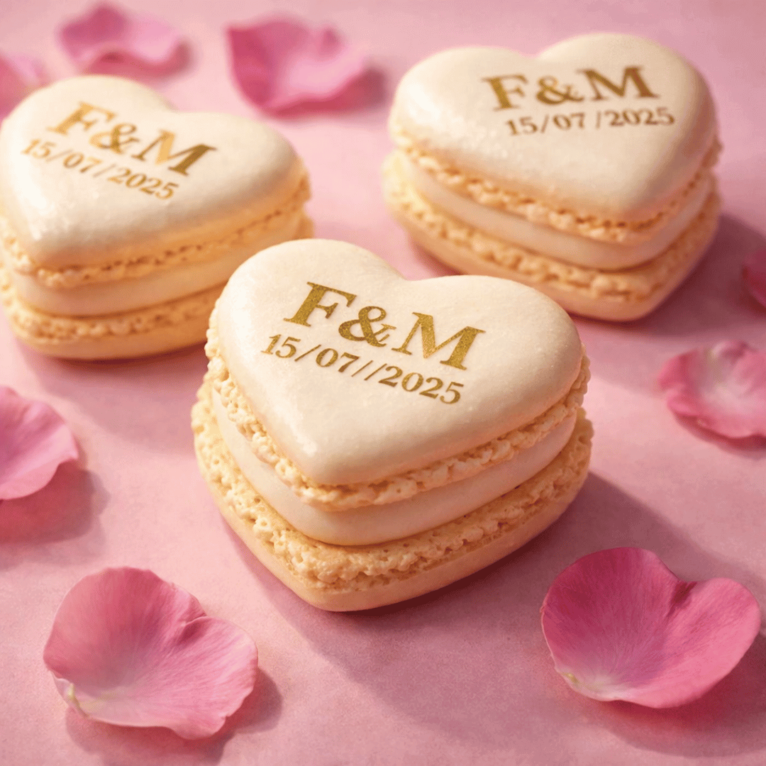 Gusci di macaron a forma di cuore personalizzabili