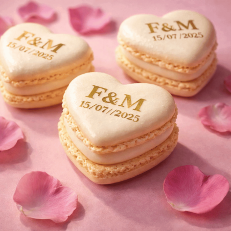Gusci di macaron a forma di cuore personalizzabili