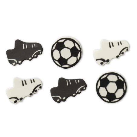 6 decorazioni per torte a tema calcio
