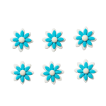 6 margherite di zucchero azzurre Decora