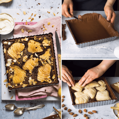 Stampo quadrato per crostata al cioccolato con fondo removibile