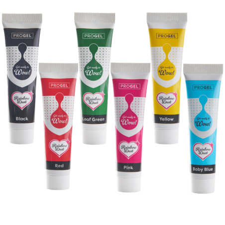 6 coloranti alimentari in tubo progel