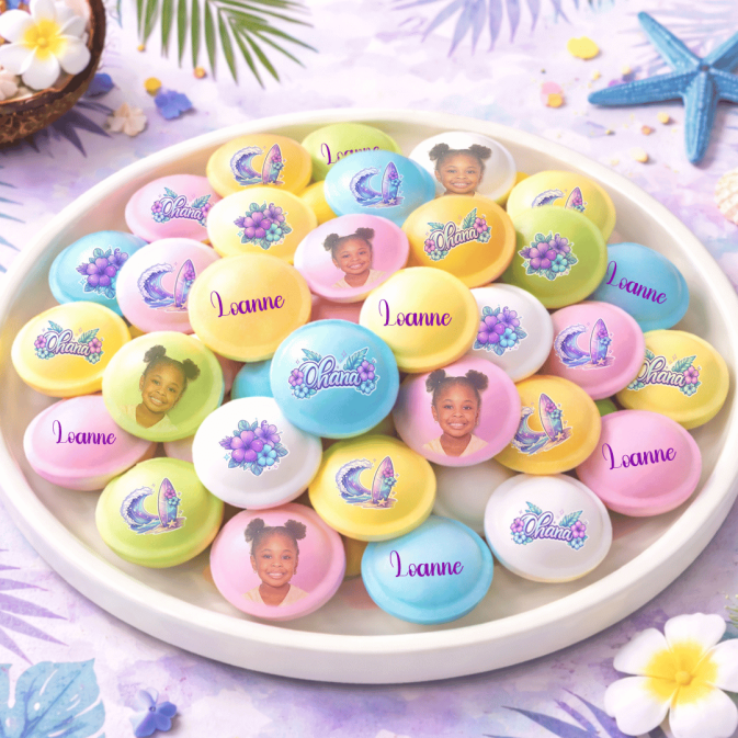 caramelle personalizzate a forma di disco volante tropicale Ohana