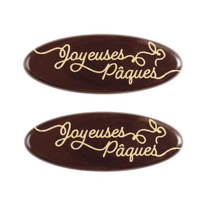 Décor en chocolat "Joyeuse Pâques" x2