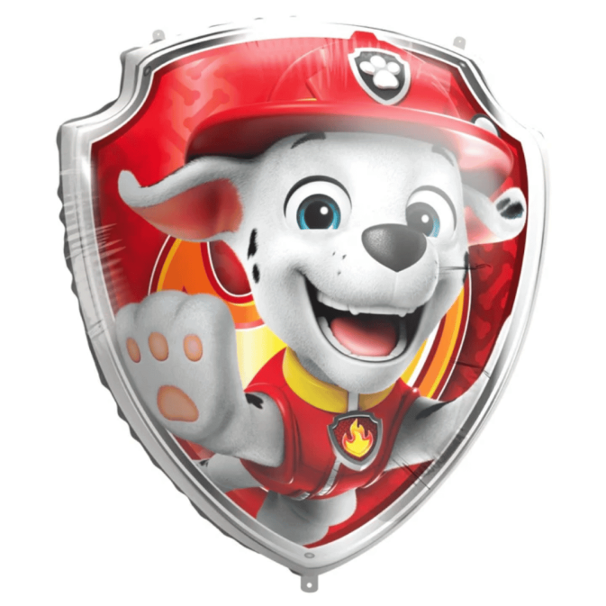 Palloncino gigante di Marshall in lamina per la festa di compleanno a tema Paw Patrol.