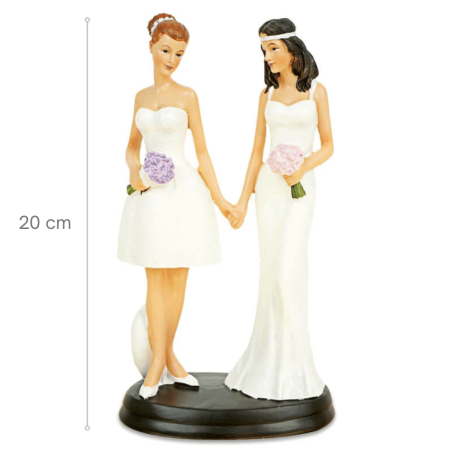 Statuina per decorazione torta nuziale, altezza 2 donne