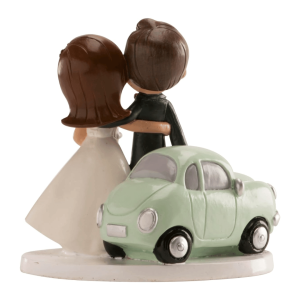Decorazione per torta nuziale: auto appena sposati, 12 cm