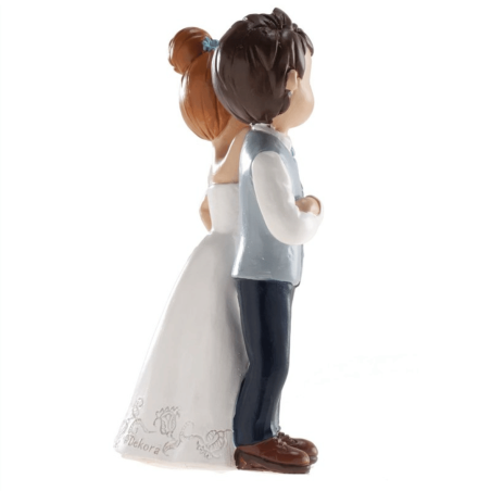 Statuetta per torta nuziale con rosa, vista di profilo