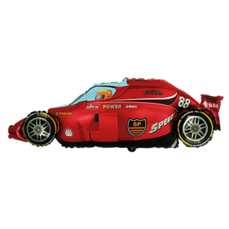palloncino a elio, auto da corsa di Formula 1 rossa