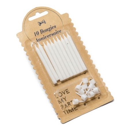 10 candele bianche scintillanti