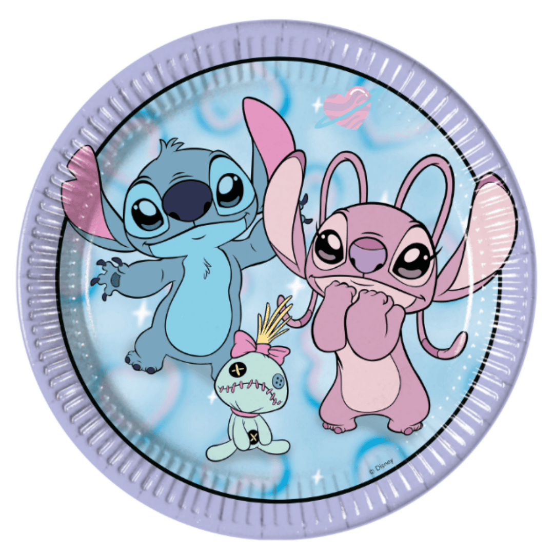 Piatti di carta per il compleanno di Stitch e Angel