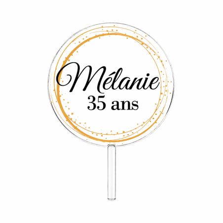 Cake topper tondo trasparente personalizzabile