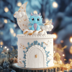 Torta a forma di drago realizzata con stampo in pasta di zucchero da Katy Sue