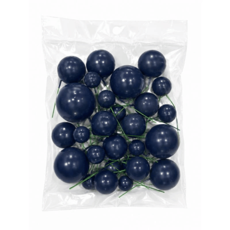 Set di 20 palline decorative per torta blu navy Azurecren