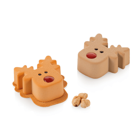 Stampo Silikomart Rudolph 100 per 6 tortine natalizie a forma di renna