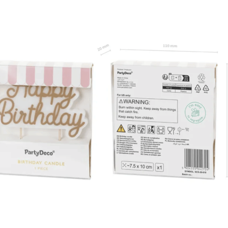 Candela dorata di compleanno, buon compleanno
