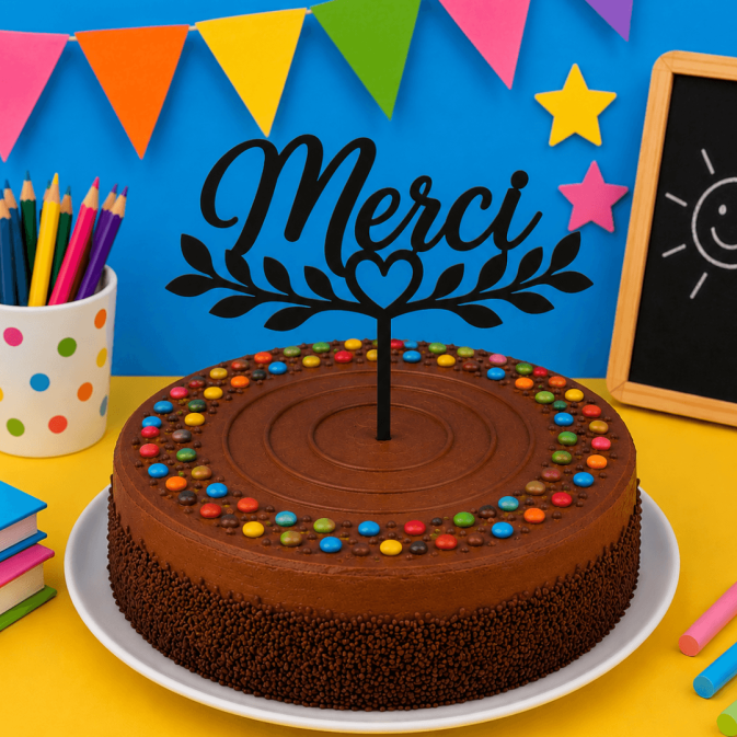 Decorazione per torta - grazie - scelta dei colori