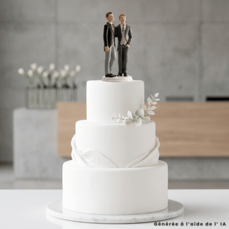 Decorazione per torta nuziale con coppia gay - Altezza 20 cm