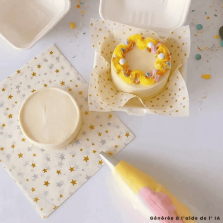 50 fogli di carta antigrasso a stelle per bento cake