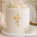 Croce decorativa para tarta con colomba - Specchio dorata