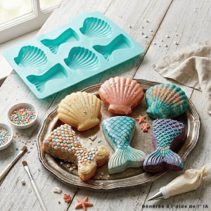 Stampo in silicone per mini torte sirena per 6 dolci