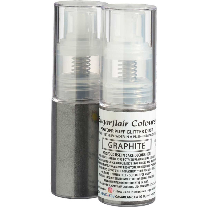 polvere glitter argento grafite