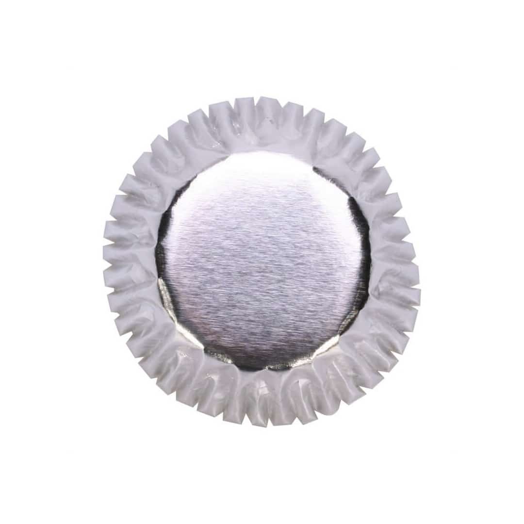 60 pirottini per cupcake in argento metallizzato