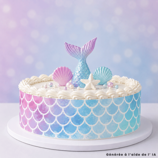 Contorno per torta sirena commestibile