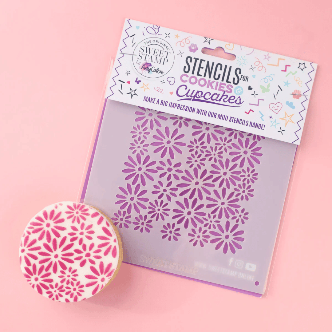 Stencil per mini biscotti a forma di fiore e dessert primaverile
