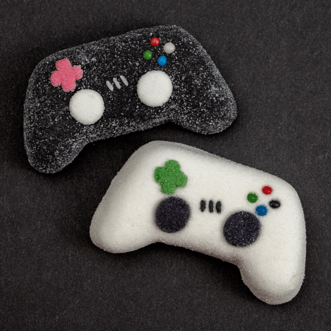 marshmallow a forma di controller per videogiochi