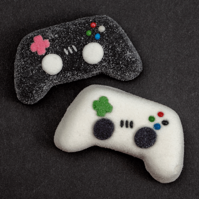 marshmallow a forma di controller per videogiochi