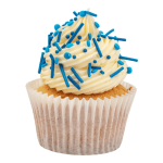 Decorazioni per cupcake con zuccherini blu misti.