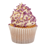 granella viola cosparsa sul cupcake