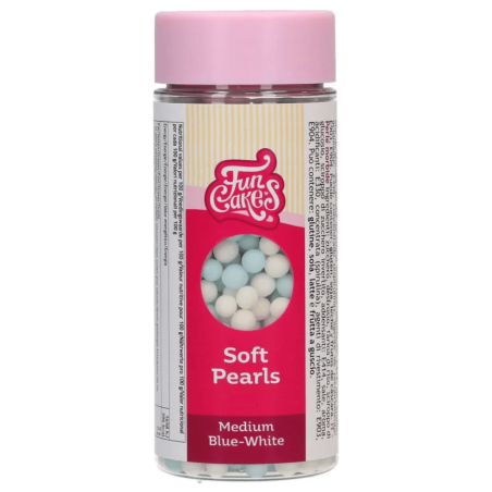 Perline di zucchero blu e bianche per torte a tema baby shower - 60 g