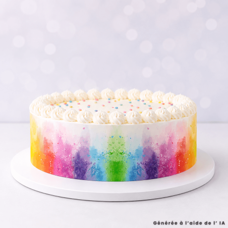 Contorno di torta di zucchero multicolore