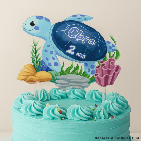 Decorazione per torta a forma di tartaruga personalizzabile