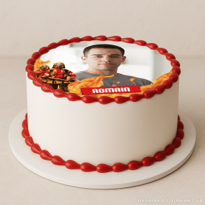 Cialda per torte personalizzata con foto - Pompiere